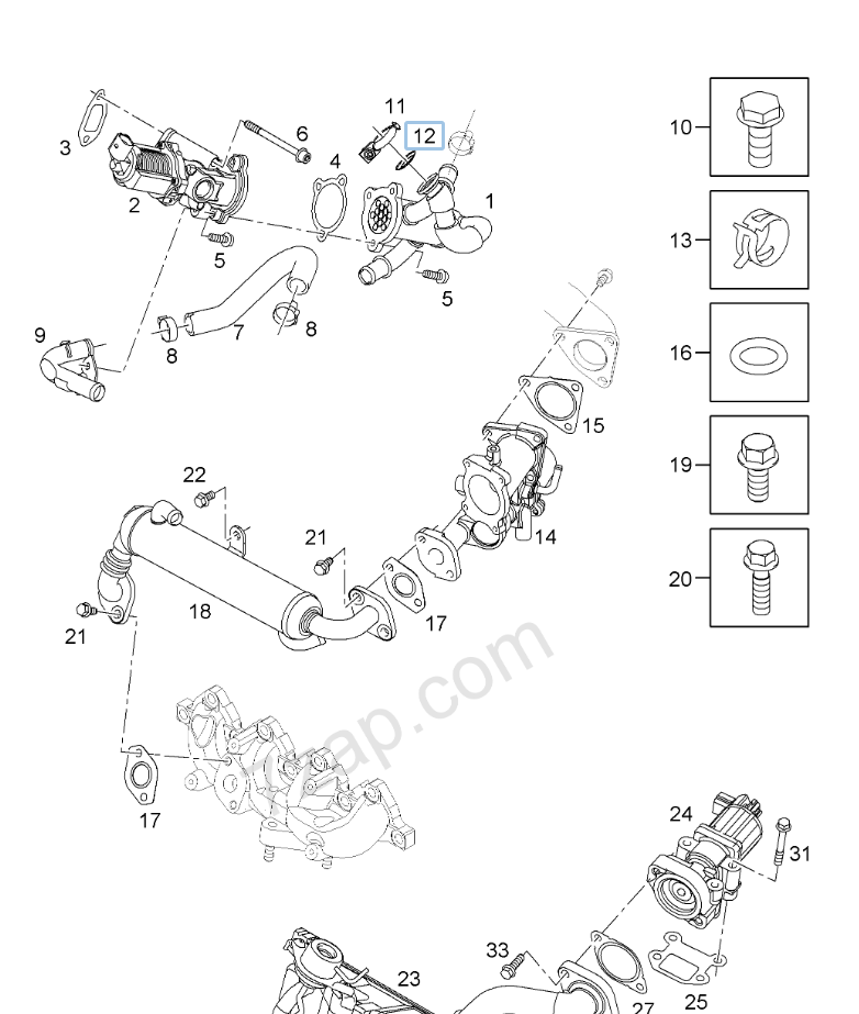 Victor Reinz gas di scarico Guarnizione curva curva di scarico Opel Suzuki 229623